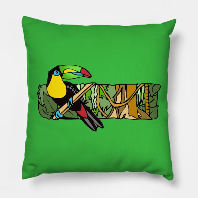 Amazon Rainforest Pillow by Melly Sim