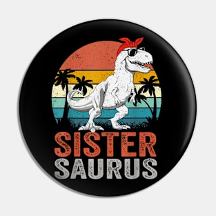 Sistersaurus T Rex Dinosaur Sister Saurus Family Matching Pin