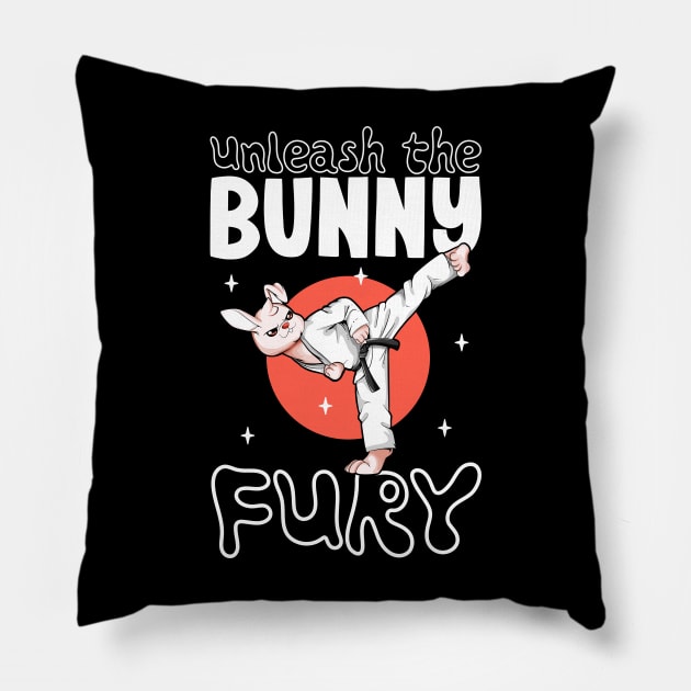 Bunny doing Hapkido Pillow by Modern Medieval Design