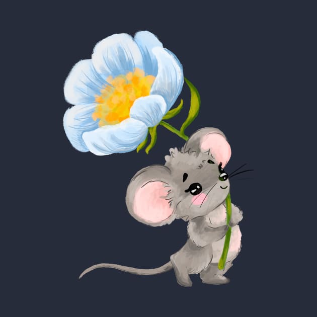 A mouse with a flower by pimkie