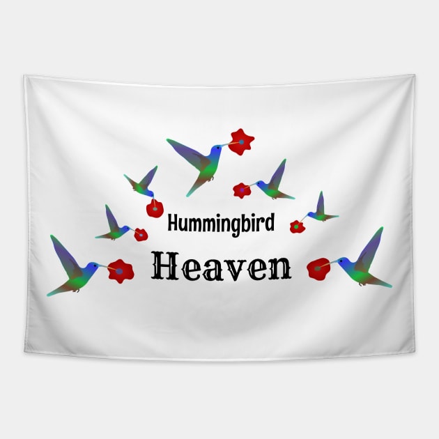 Hummingbird Heaven, Happy Birds Design Tapestry by Davey's Designs