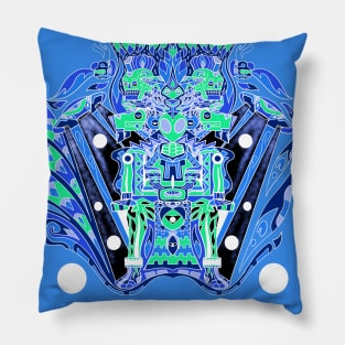 Blue underworld alien king ecopop Pillow