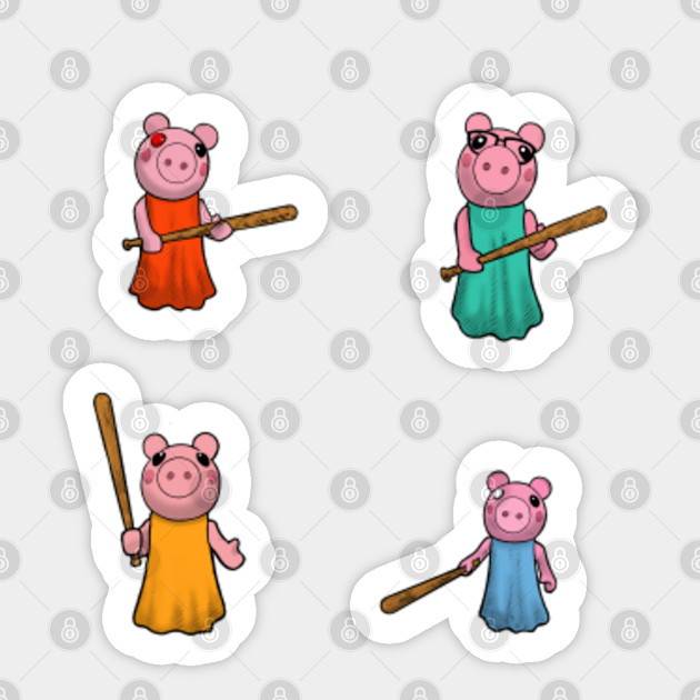 Piggy Family Sticker Set Piggy Roblox Sticker Teepublic - roblox piggy stickers teepublic
