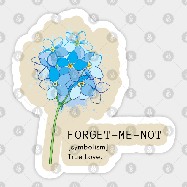 Flower Forget-me-not - Symbolism - Sticker