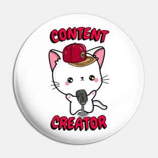 Cute White cat is a content creator Pin