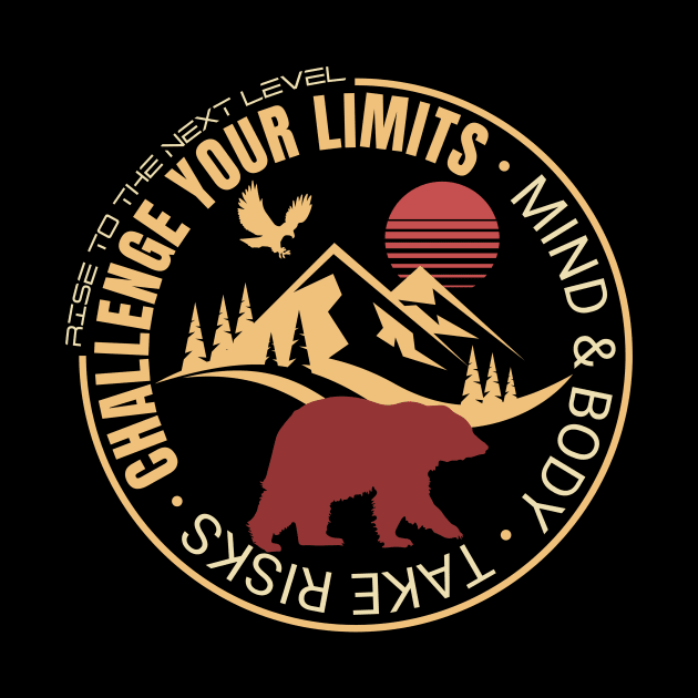 Challenge Your Limits Next Level Inspirational Quote Phrase Text by Cubebox