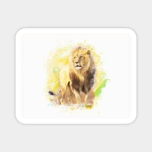 Lion Animal Wildlife Jungle Nature Safari Adventure Discovery Africa Digital Painting Magnet