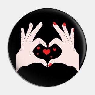 Hands Making Heart Shape Love Sign Language Valentine's Day Pin