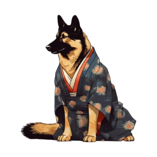 German Shepherd in a Kimono T-Shirt