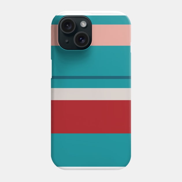 An unparagoned brew of Blood (Animal), Pastel Pink, Silver, Dark Cyan and Philippine Indigo stripes. Phone Case by Sociable Stripes