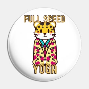 Cheetah yoga Pin