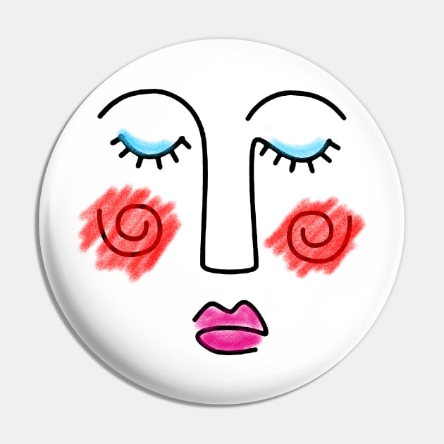 Abstract Woman Face Pin by k&f
