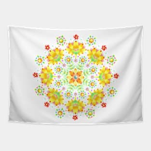 Folkloric Daisy Stripe Tapestry