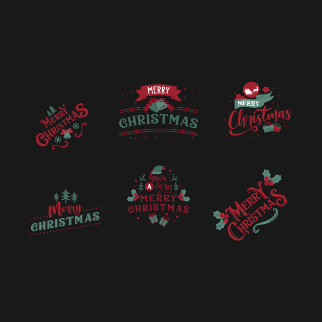 Merry Christmas typography pack by Misfit04