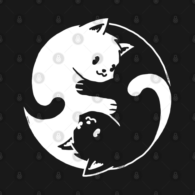 Yin Yang Cat Black & White by vo_maria
