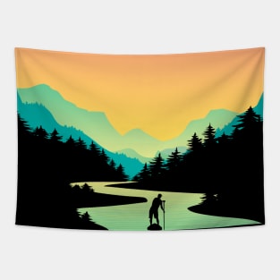 Paddleboard Adventure Wide Tapestry