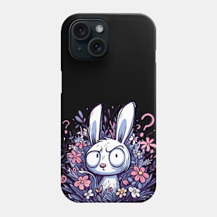 Kawaii confused white rabbit Phone Case