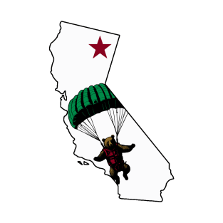 Skydiving California Bear T-Shirt