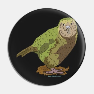 Hand Drawn New Zealand Kakapo Bird Pin