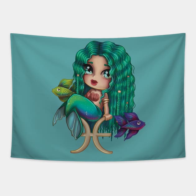 Zodiac Girl Pisces Tapestry by thewickedmrshicks