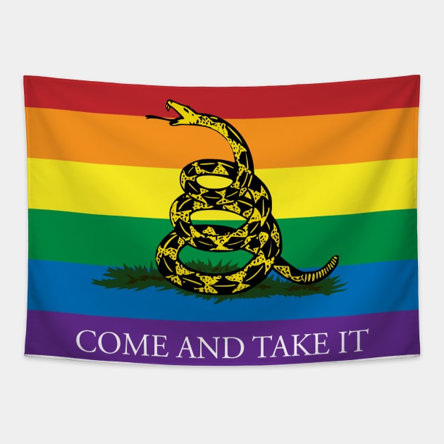 Rainbow Gadsden Come and Take It Tapestry by Operation Blazing Sword