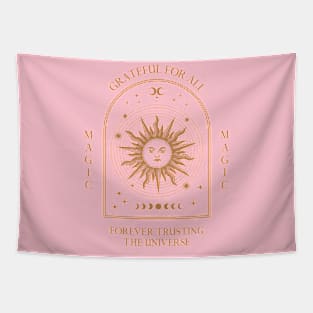 Trust In The Universe Boho Celestial Esoteric Mystical Tapestry