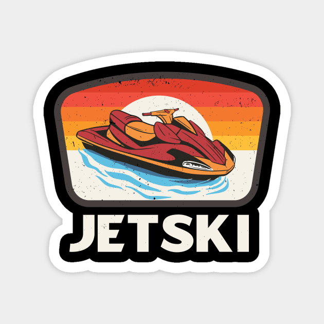 Jetski Water Sports Retro Jet Skiing Magnet by Foxxy Merch