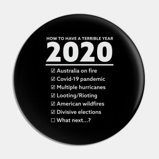 2020 List of Bad Things We Survived Pin
