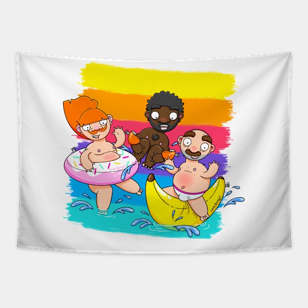 Pool Boys Gone Wild! Tapestry by LoveBurty