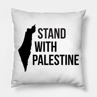 Stand With Palestine Black Pillow