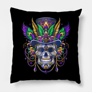 Mardi Gras Skull Top Hat New  Witch Doctor Pillow