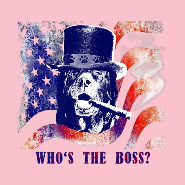 Whos The Boss Patriot Dog Stars And Stripes by Stick Figure103