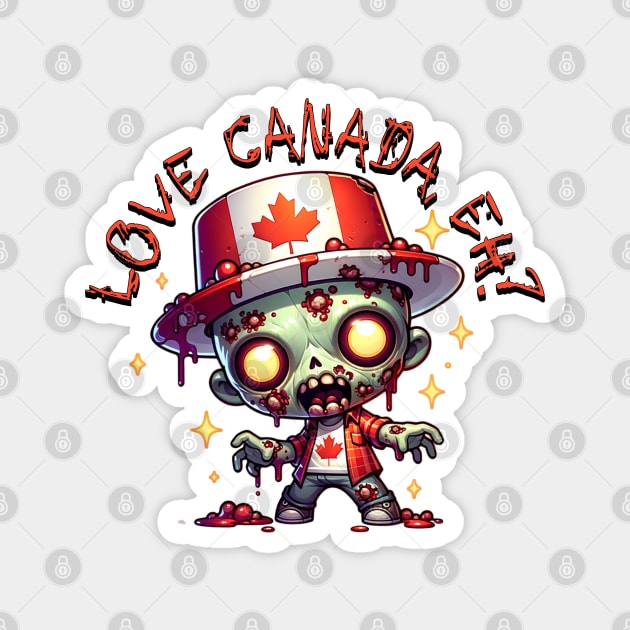 Zombie Canada Day Magnet by HolidayBug