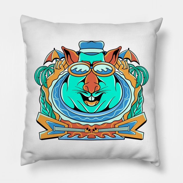 Fungky Rat Doodle Pillow by FlitStudio