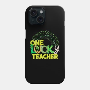 One lucky Teacher groovy text St Patrick's Da Phone Case