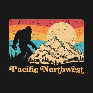 PNW - Pacific Northwest Bigfoot Mountains Vintage bigfoot gift T-Shirt