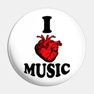 I Love/Heart Music Pin