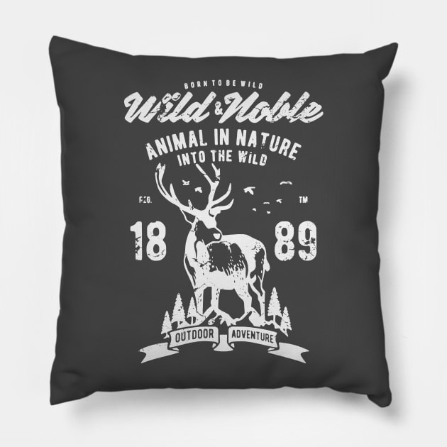 Animal in nature - Into the wild Pillow by noviyani