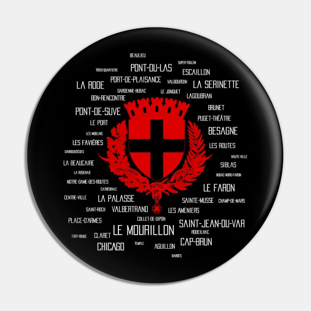 Toulon districts emblem red Pin by udezigns