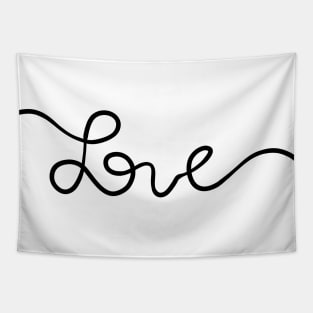 Love Handwritten Lineart Tapestry