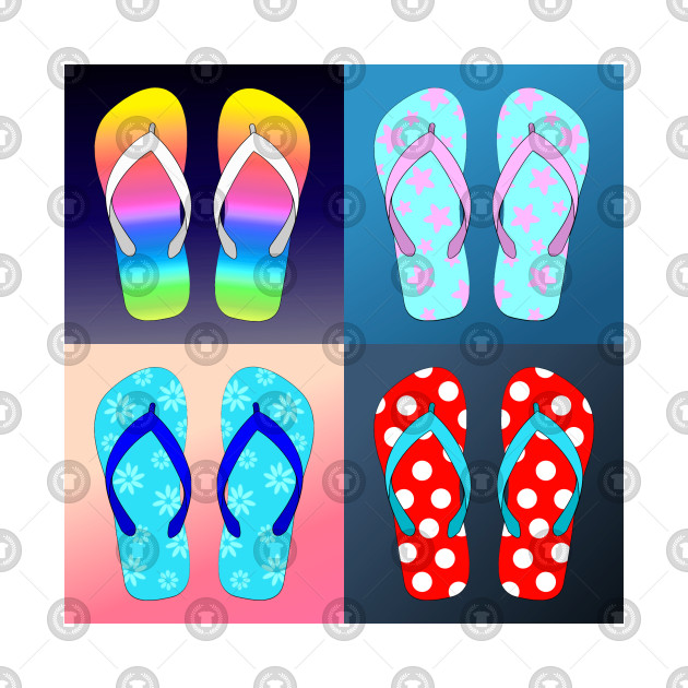 Flip Flop Pop Art Flip Flops Pillow Teepublic
