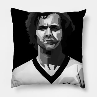 Franz Beckenbauer Legend Black And White Pillow