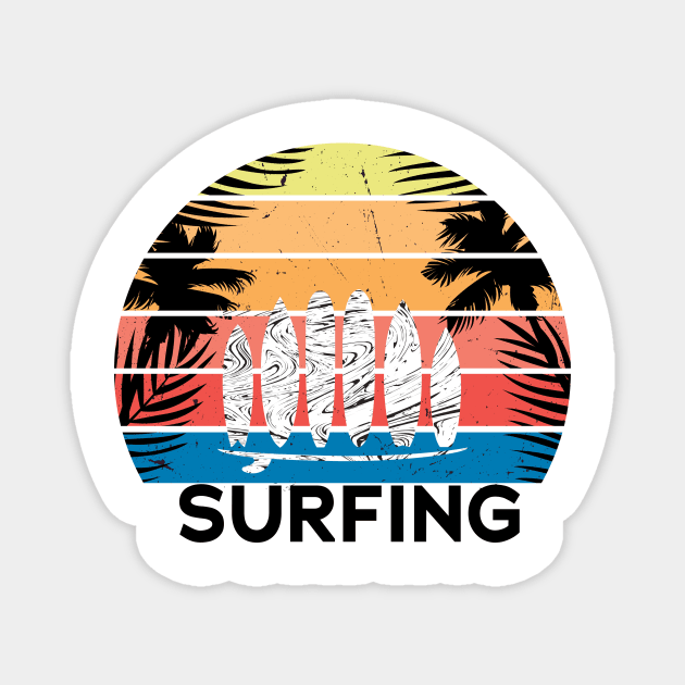 waves, surfing,surfboards, beach shirt,surf, surfer,shirt, summer shirt, Magnet by L  B  S  T store