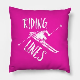 Riding Lines Slope, snow t-shirts, ski t-shirts, powder t-shirts, winter sports t-shirt, sfreestyle skiing, boarder t-shirts, skiing lover, Pillow