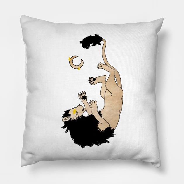 Falling Lion Pillow by chillayx