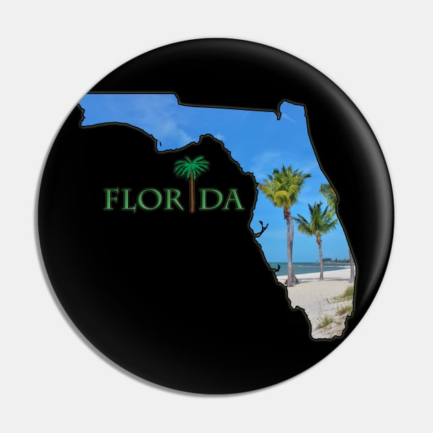 Florida State Outline (Key West Beach) Pin by gorff