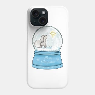 Christmas bunny snowglobe Phone Case