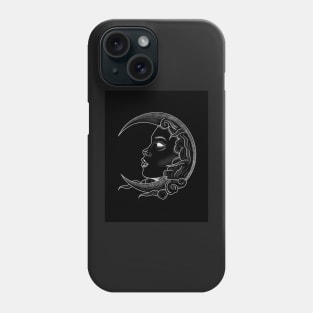 Mystical Moon Symbol with Womans Face Phone Case