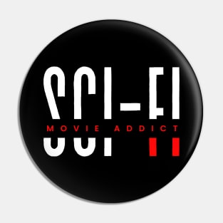 Sci-fi movie addict red and white typography design Pin