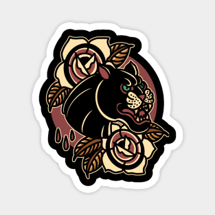 panther and rose tattoo Magnet